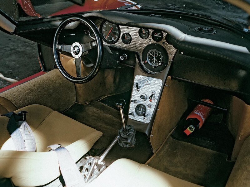 Interior of a classic race car