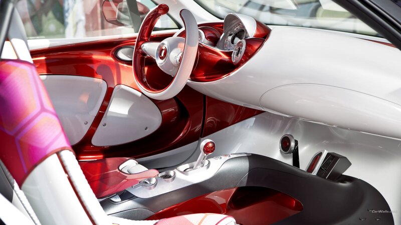 Interior of a Concept Car — Red, Modern