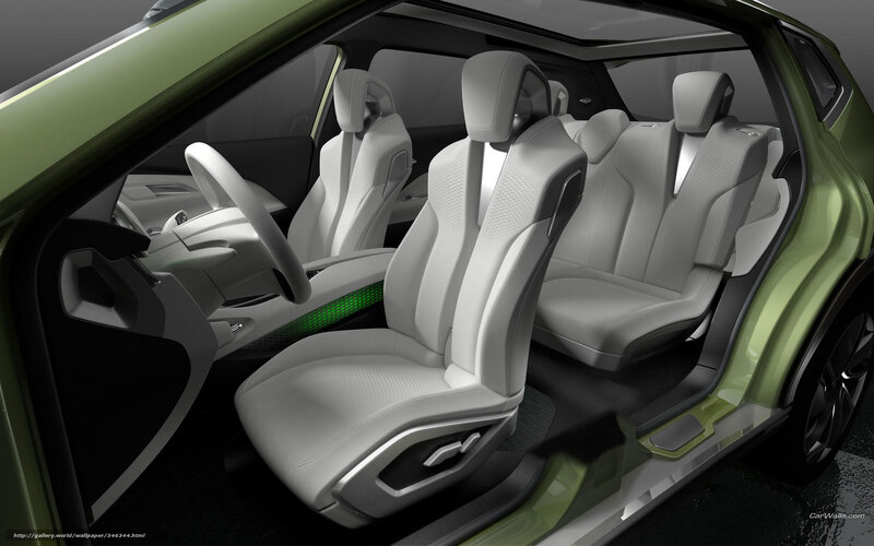 Interior of a Concept Car — White, Modern, 3d Render