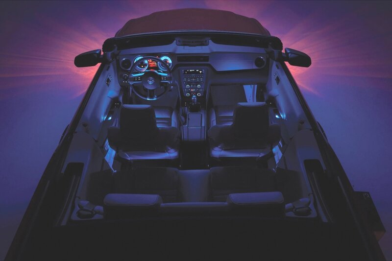 interior of a convertible car
