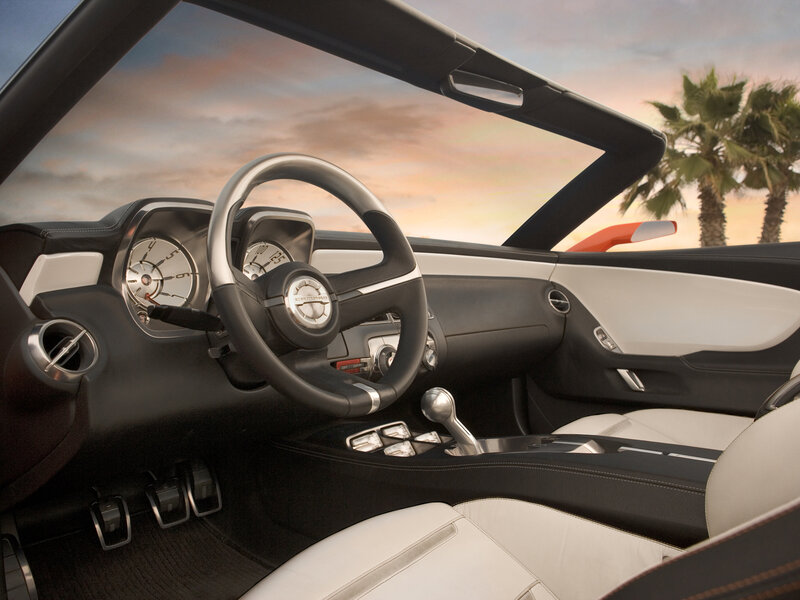 Interior of a Convertible Car — Black, Serene
