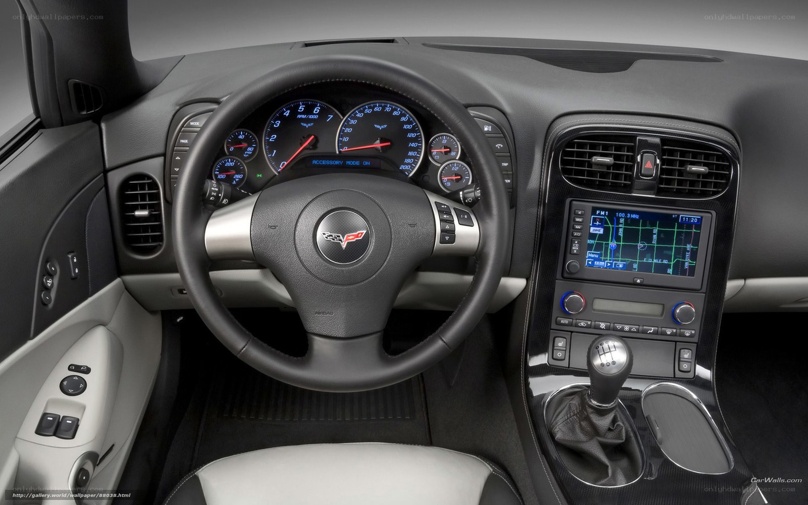 interior of a corvette car