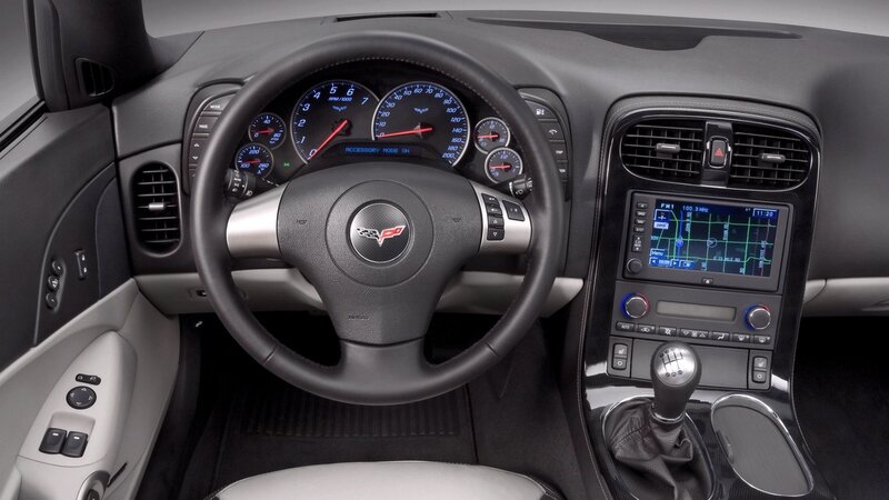 interior of a corvette car