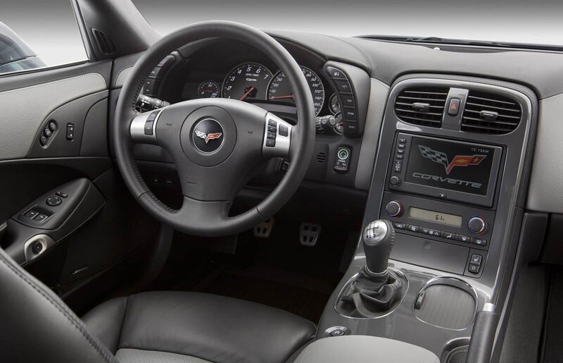 interior of a corvette car