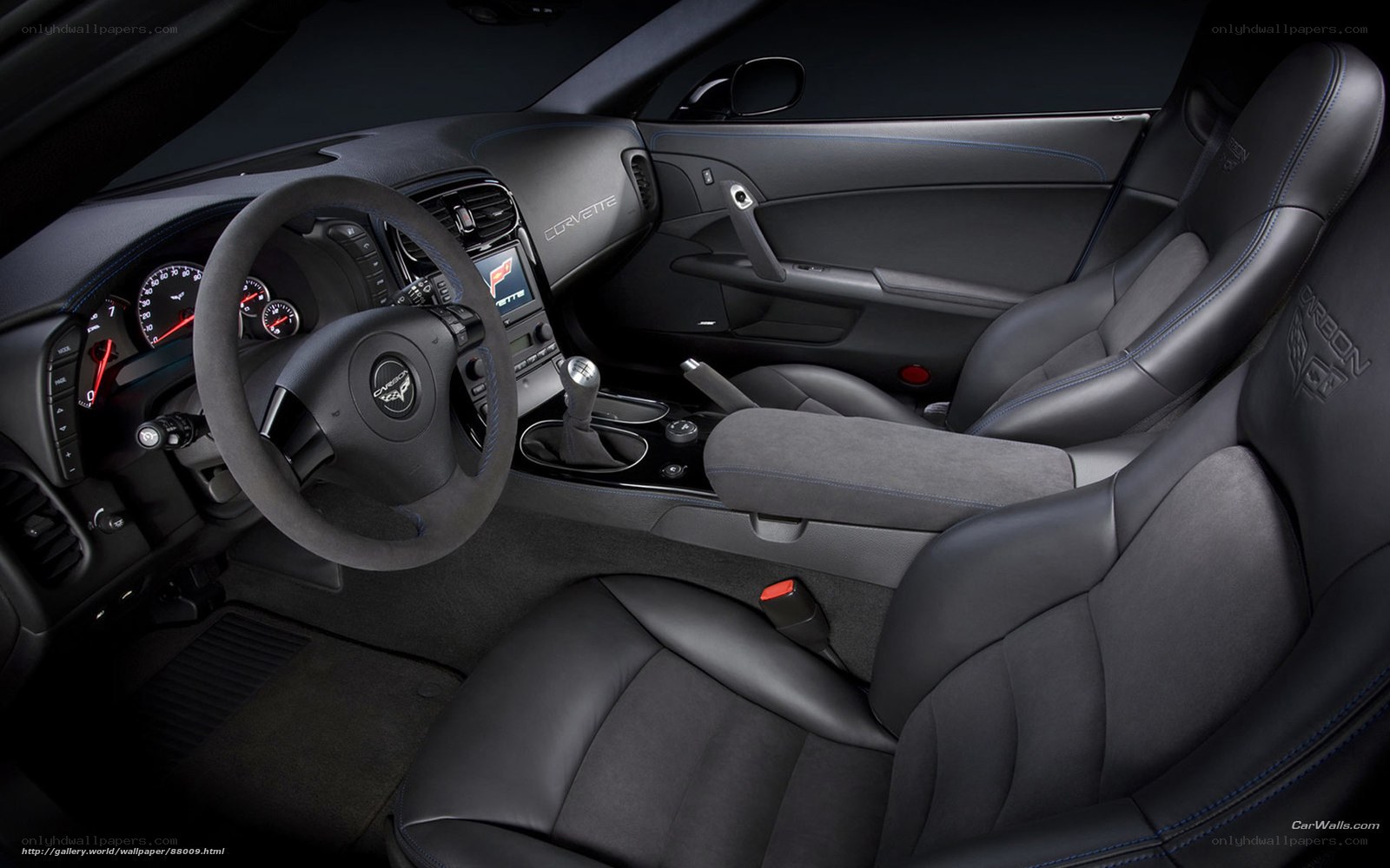 interior of a corvette car