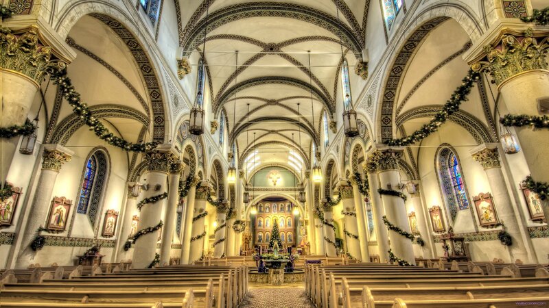 Interior of a Decorated Church — White
