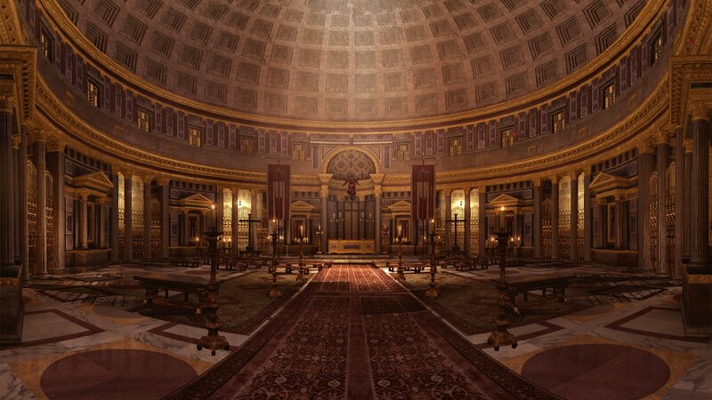 Interior of a Domed Hall — Brown