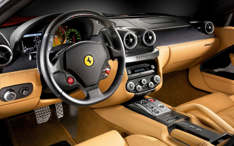 Interior of a Ferrari — Tan, Luxurious