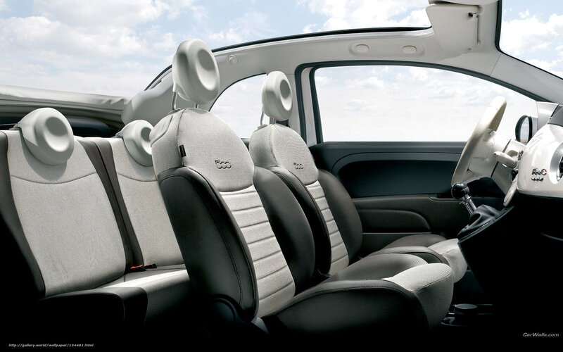 Interior of a Fiat 500 car