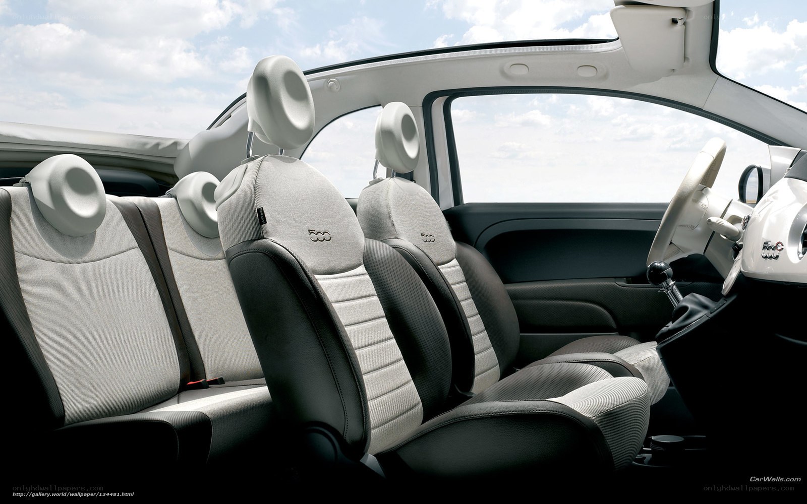 Interior of a Fiat 500 car