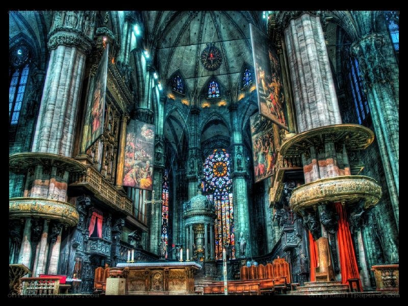 Interior of a Gothic cathedral