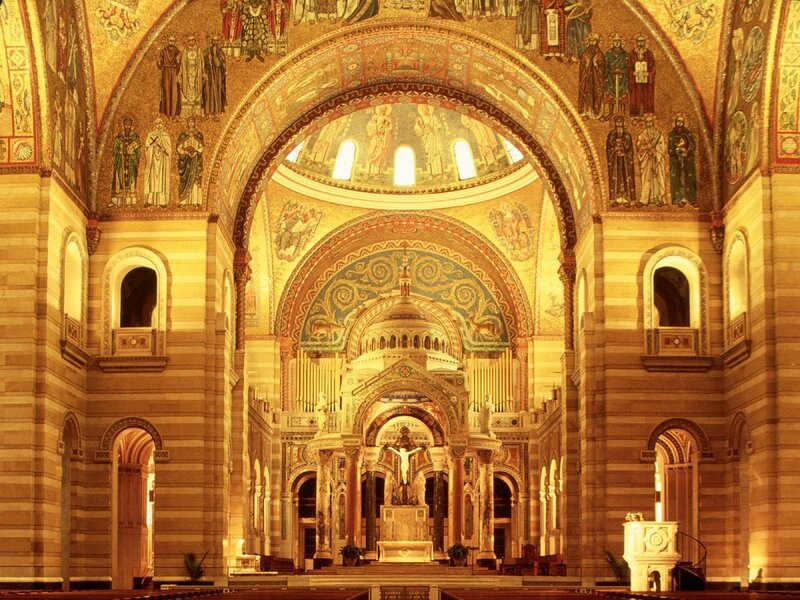 Interior of a grand cathedral