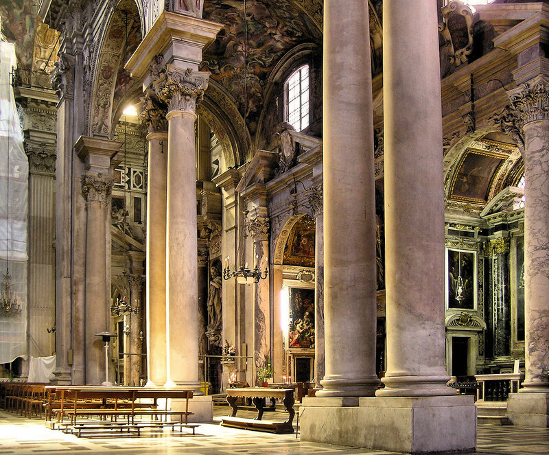 Interior of a grand cathedral