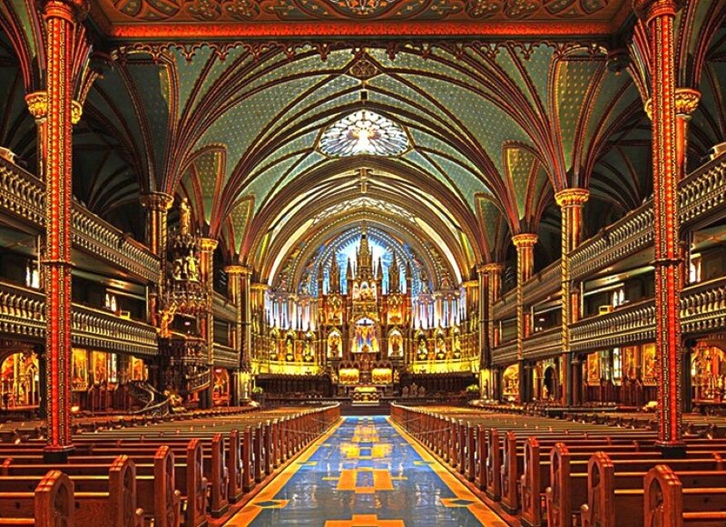 Interior of a grand cathedral