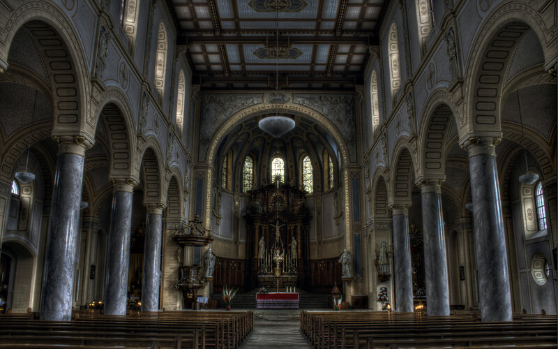 Interior of a grand cathedral