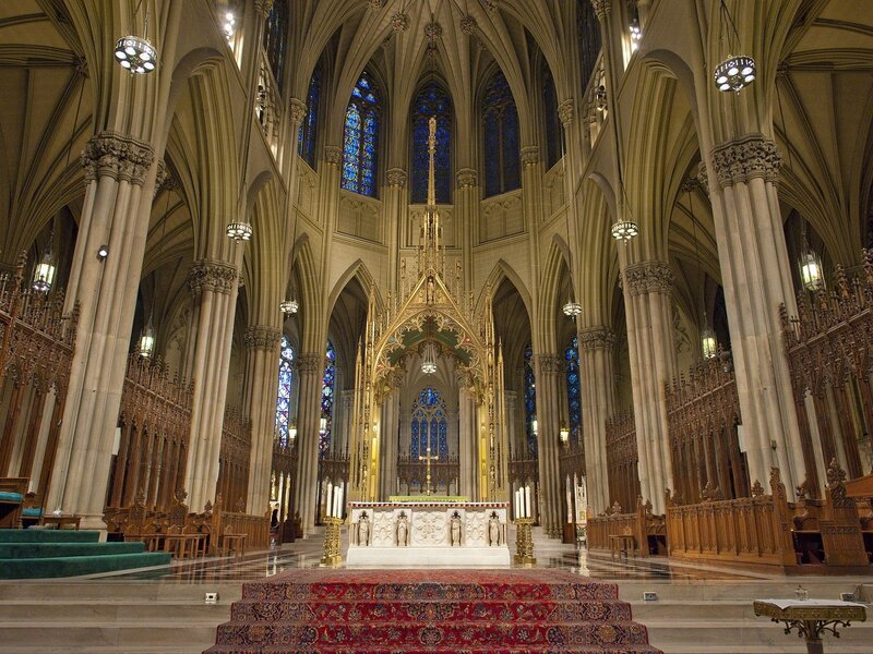 Interior of a grand cathedral