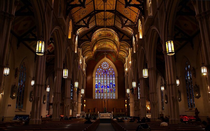 Interior of a grand cathedral