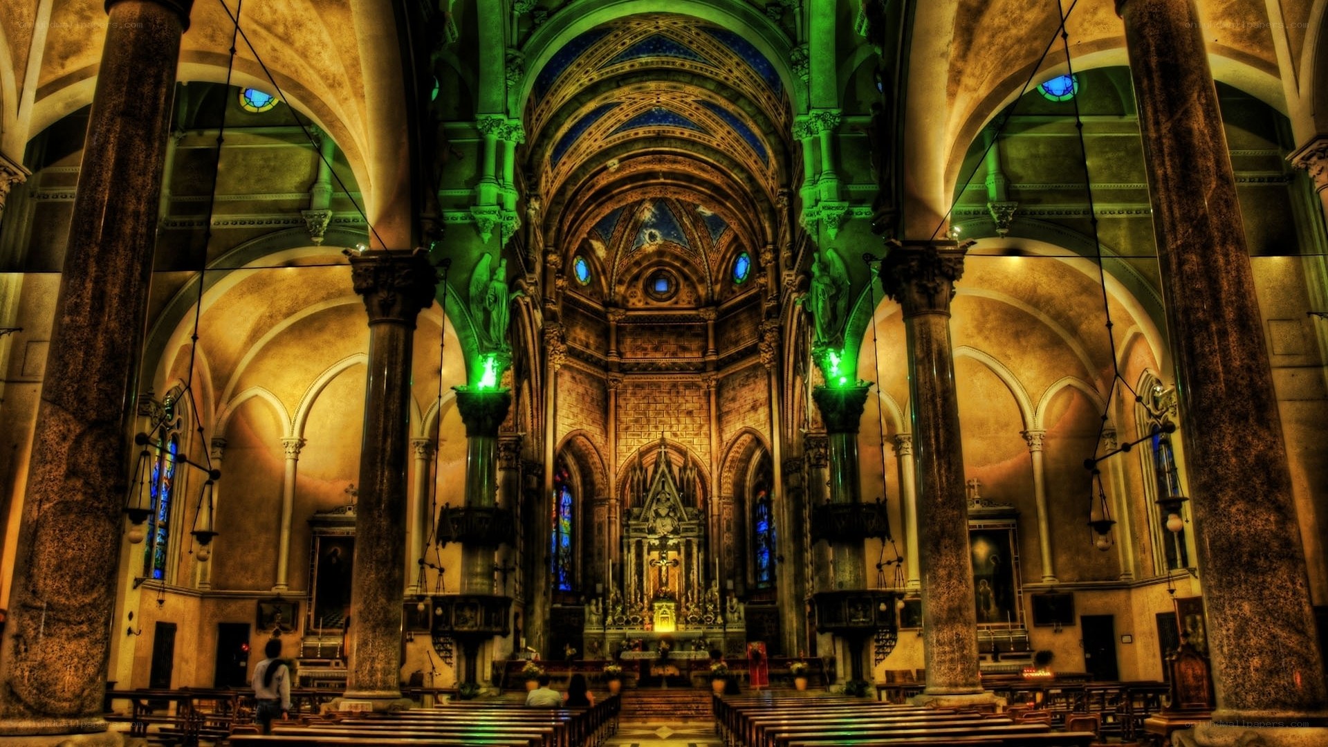 Interior of a grand cathedral
