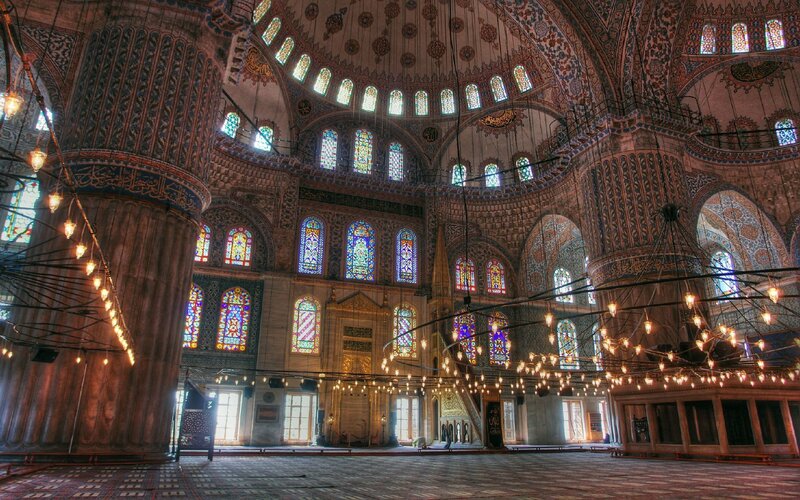 Interior of a grand mosque