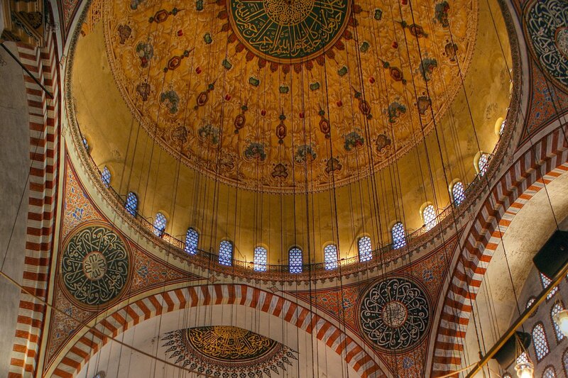 Interior of a grand mosque dome