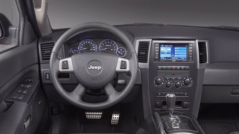 Interior of a Jeep — Black, Neutral, Photograph, Steering Wheel