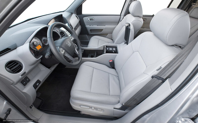 Interior of a light-colored car