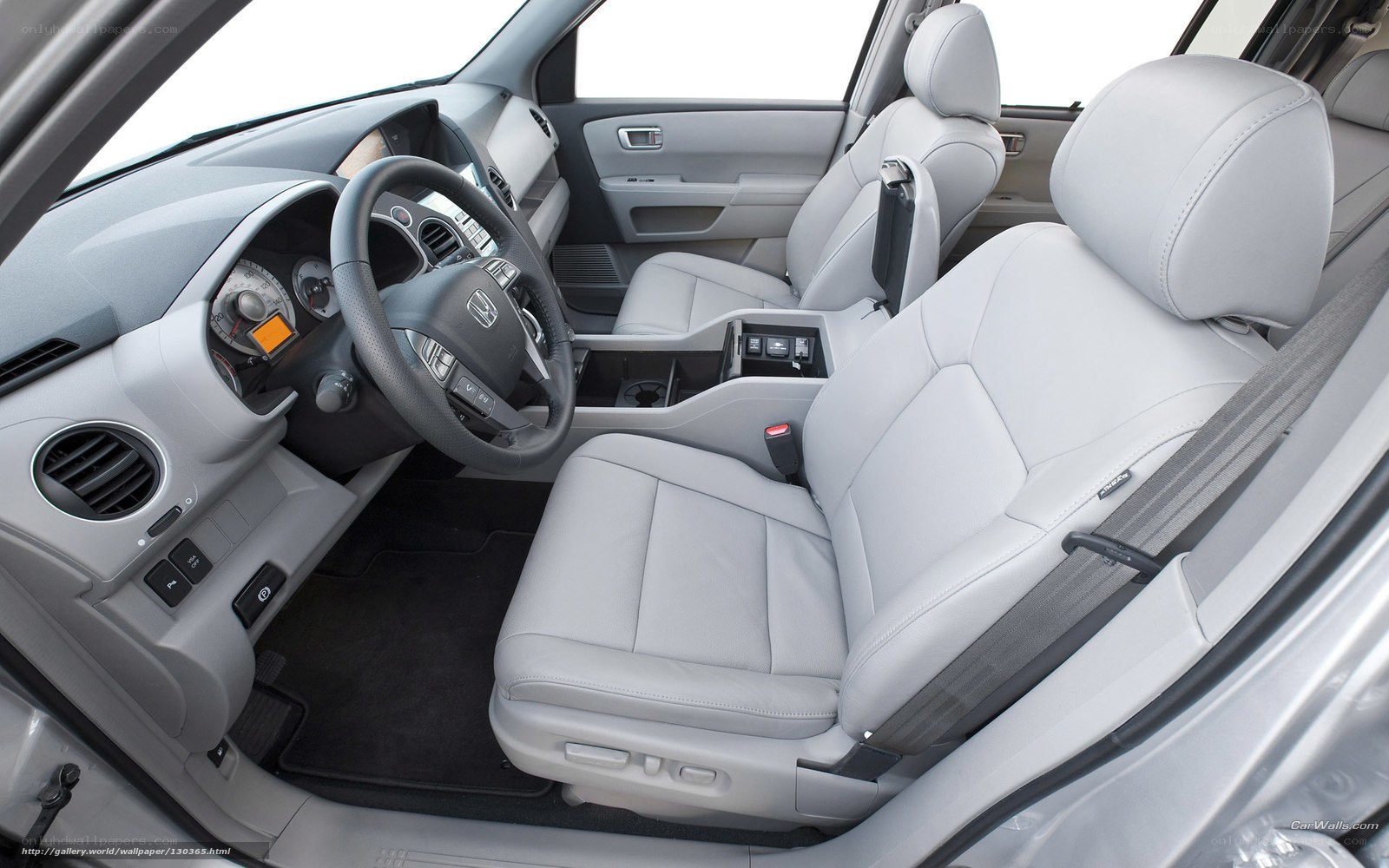 Interior of a light-colored car