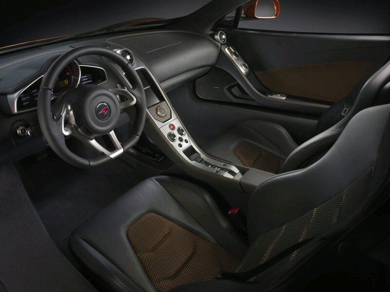 Interior of a luxury sports car