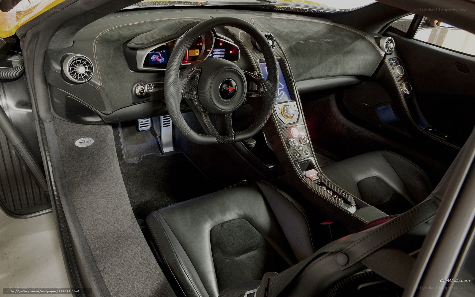 interior of a luxury sports car