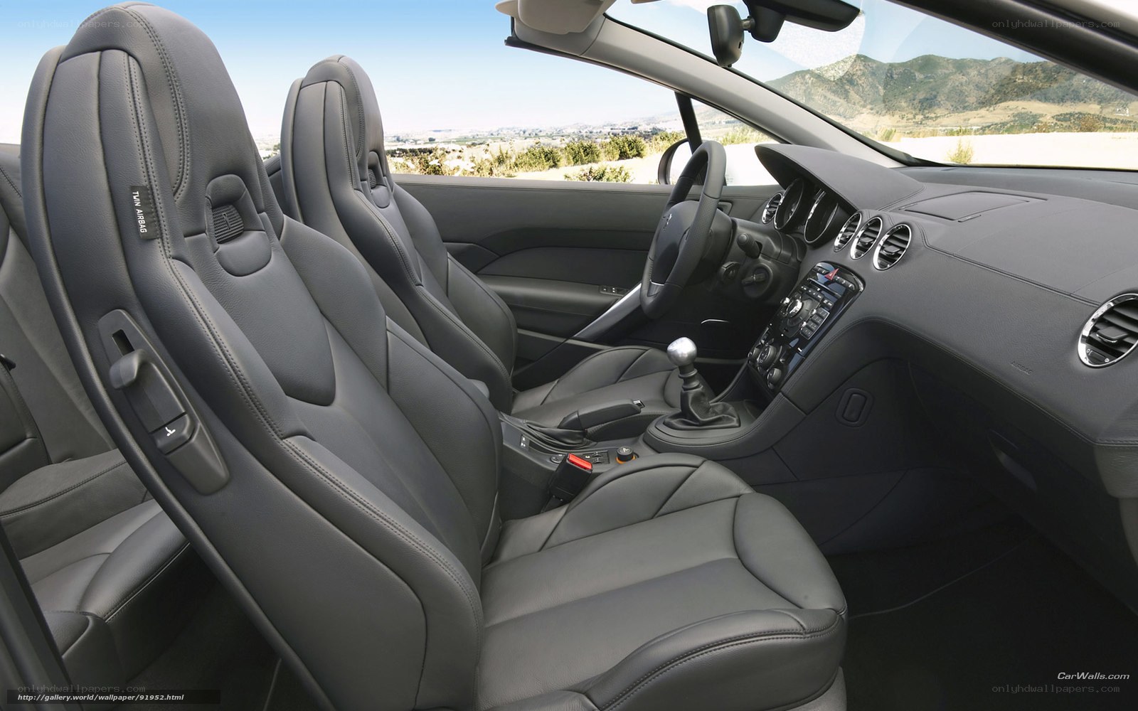 Interior of a luxury sports car