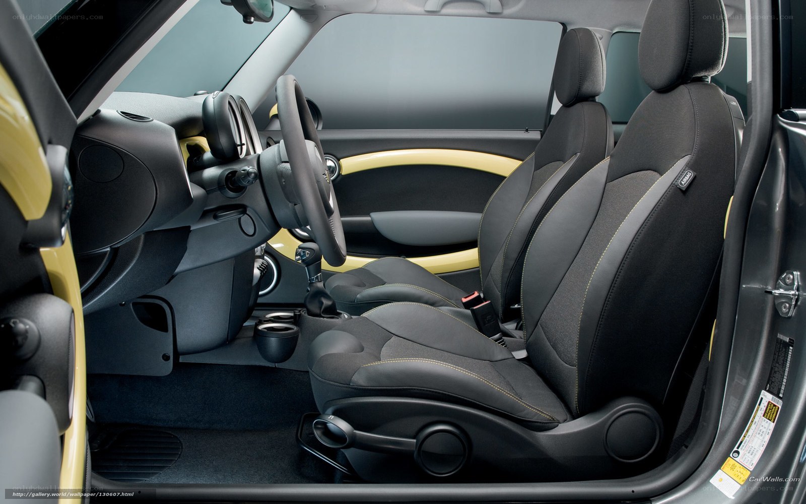 Interior of a Mini Cooper