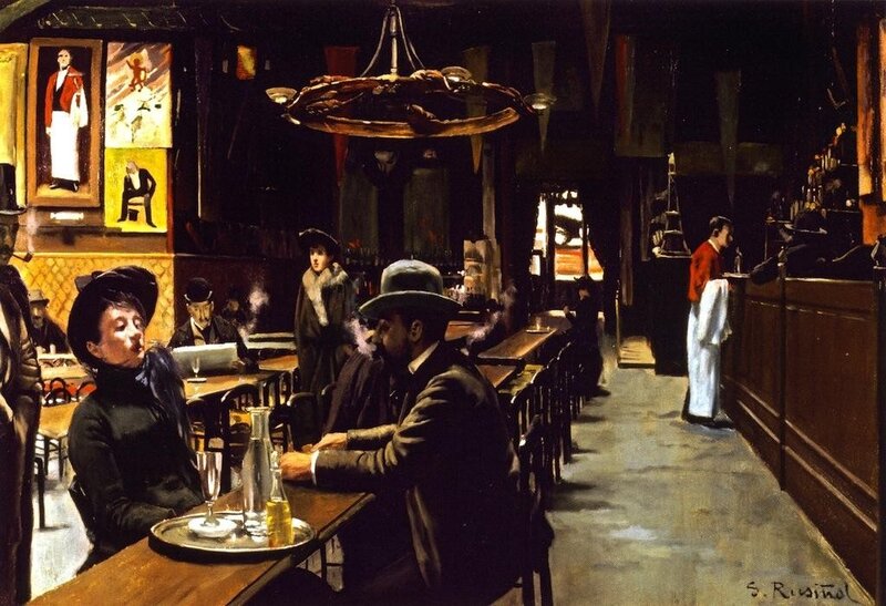 Interior of a Parisian café