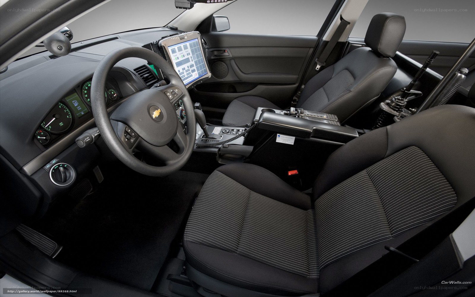 interior of a police car
