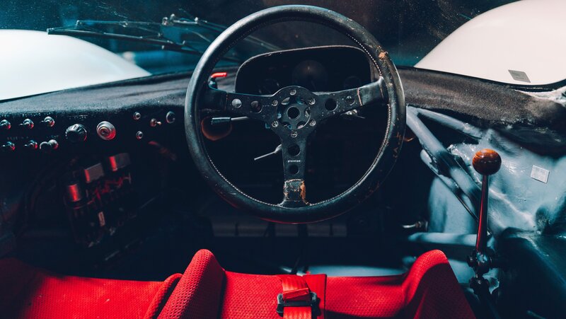 Interior of a Race Car — Black, Dramatic