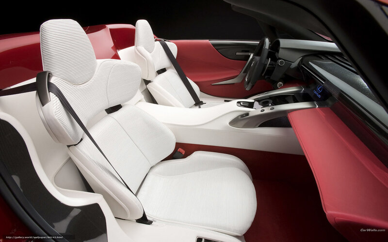 Interior of a Red and White Car