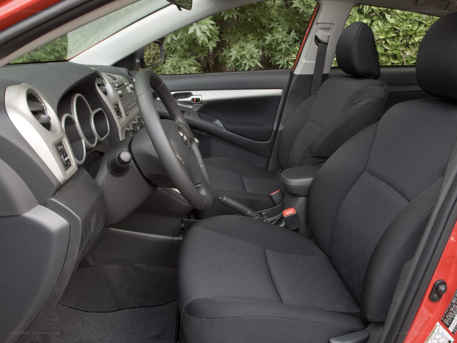 Interior of a red car