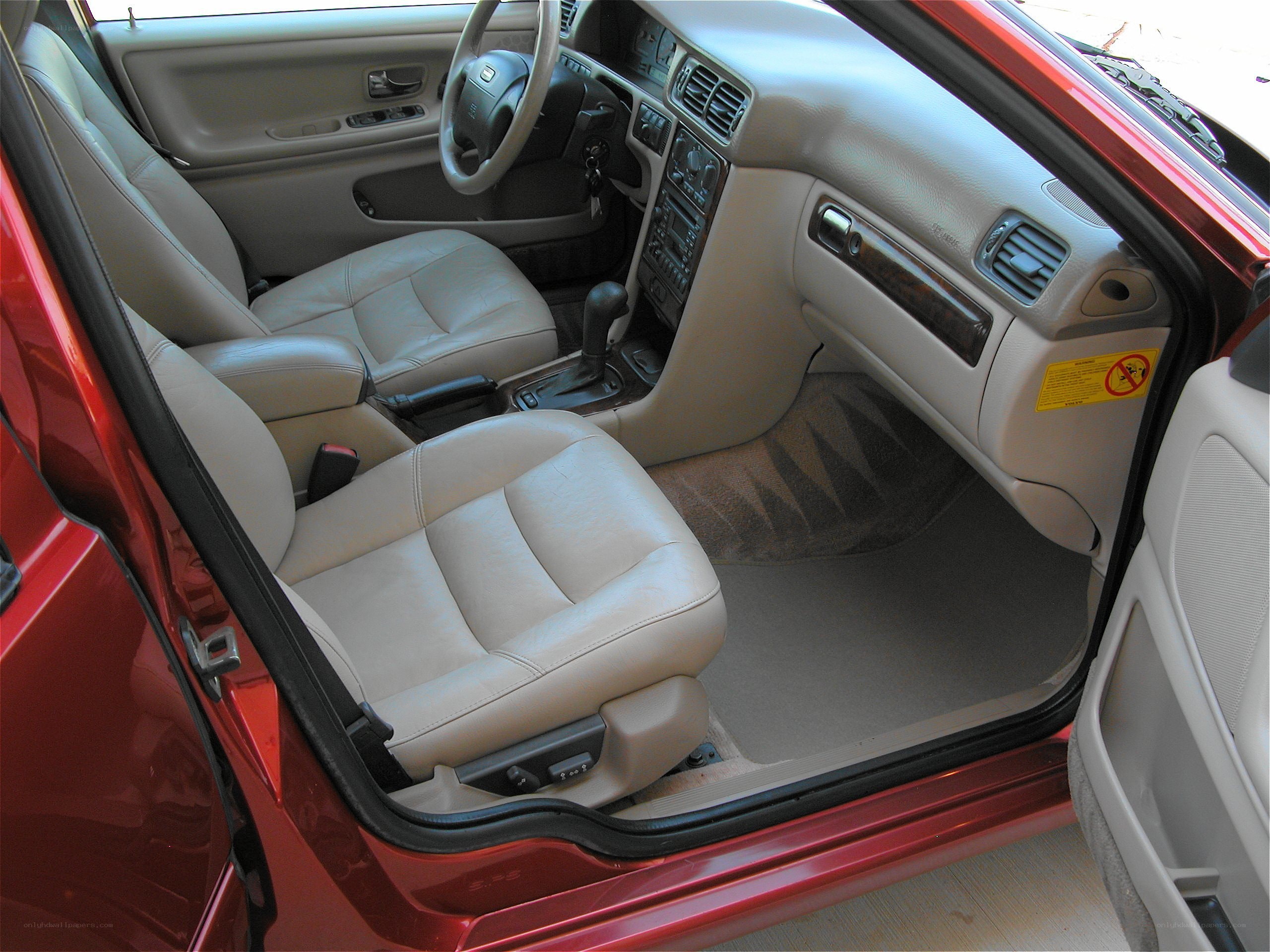 interior of a red car