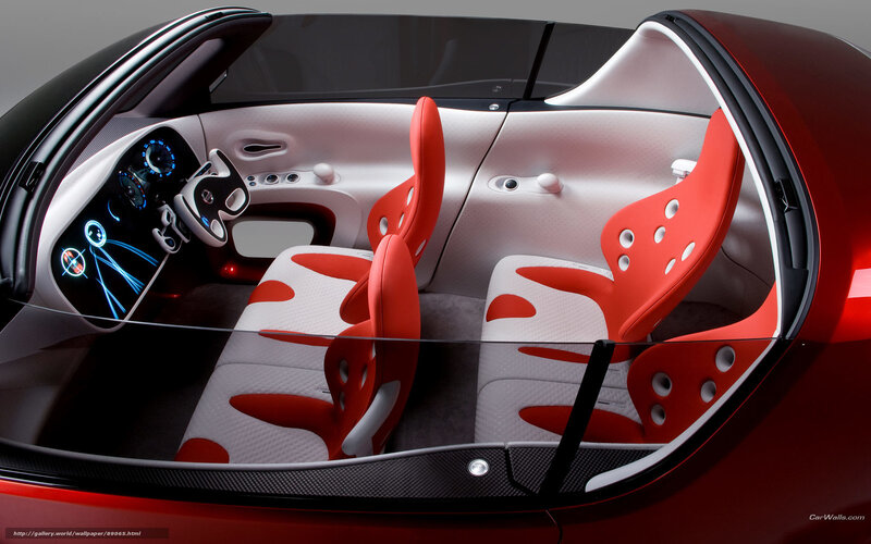 Interior of a Red Concept Car