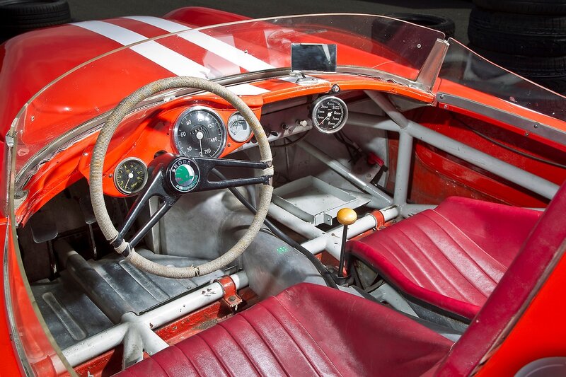 Interior of a red race car
