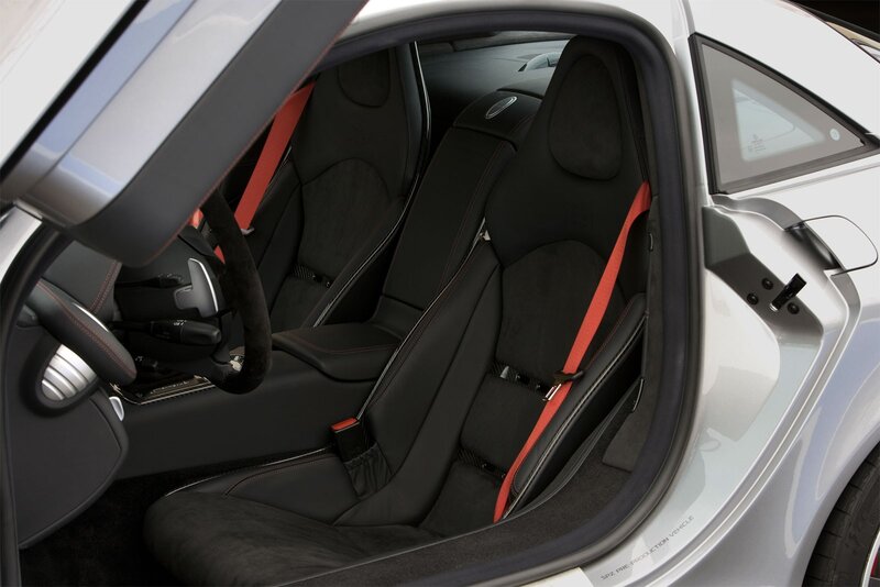 Interior of a silver sports car