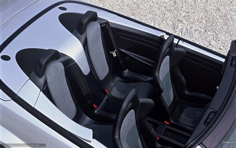 Interior of a silver sports car
