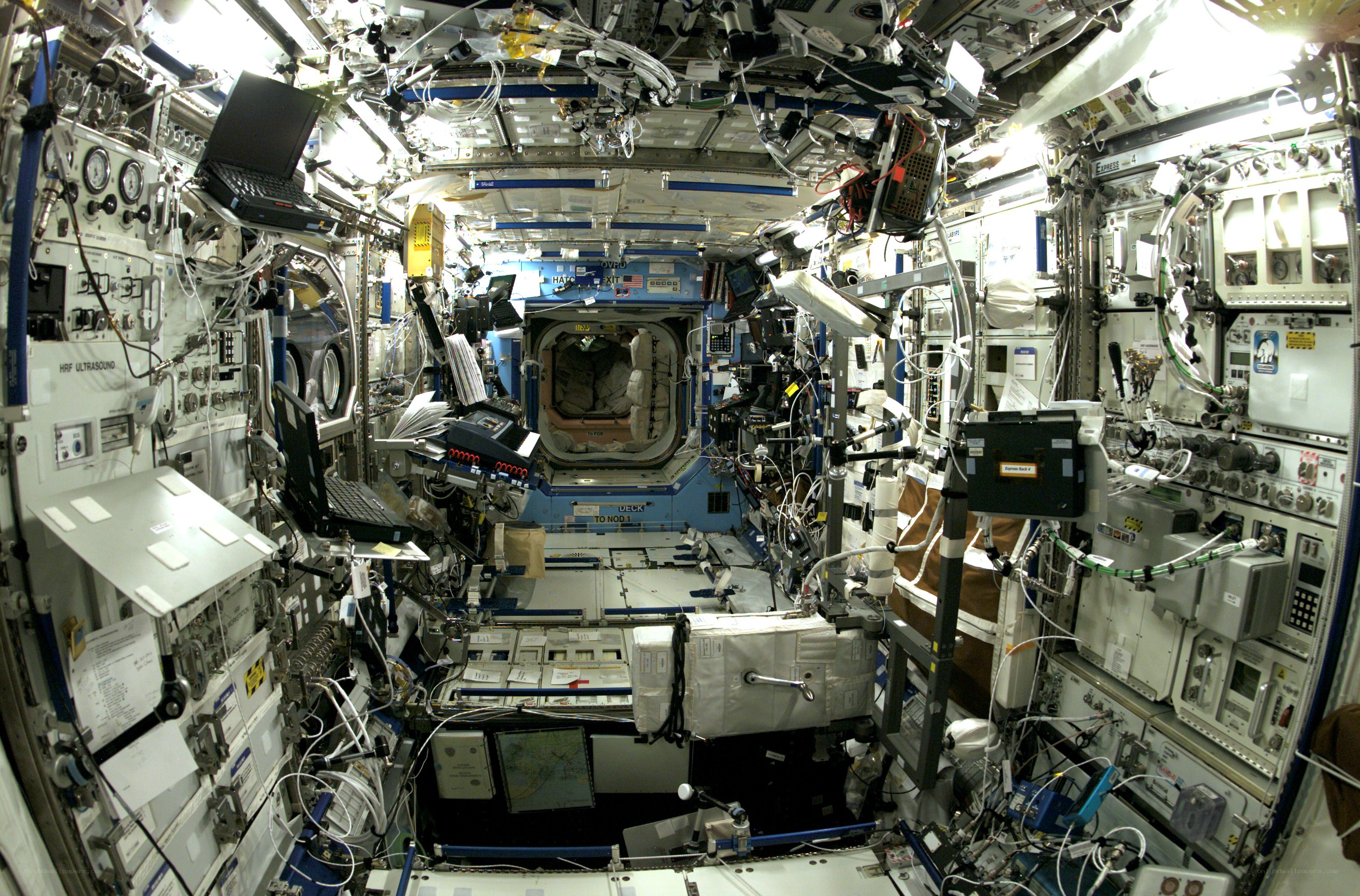 Interior of a space station module