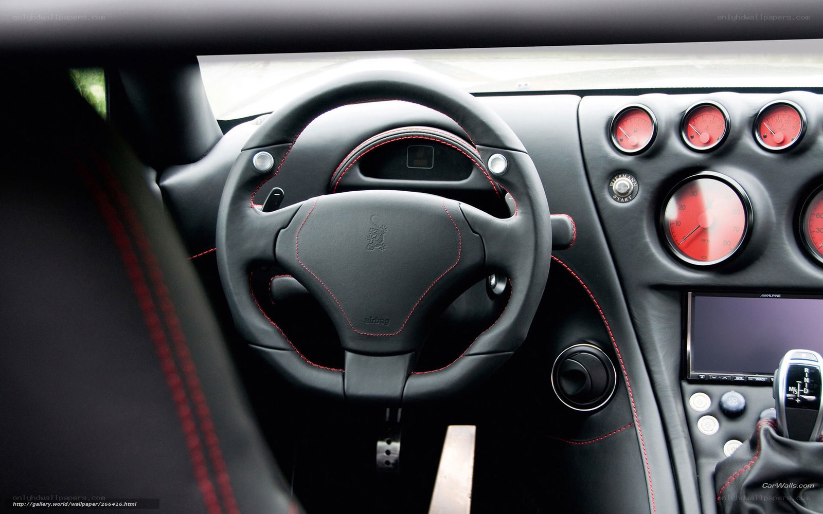 interior of a sports car