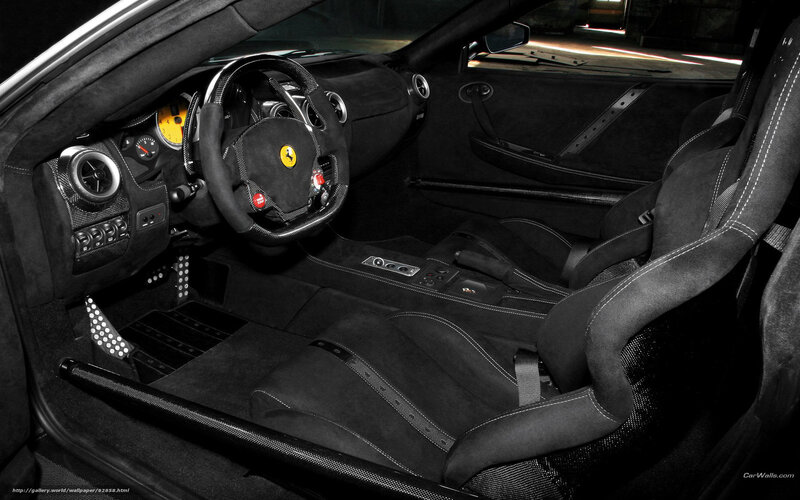 Interior of a Sports Car — Black, Dark