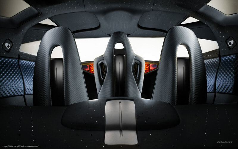 Interior of a Sports Car — Black, Modern, 3d Render, Seats, Dashboard