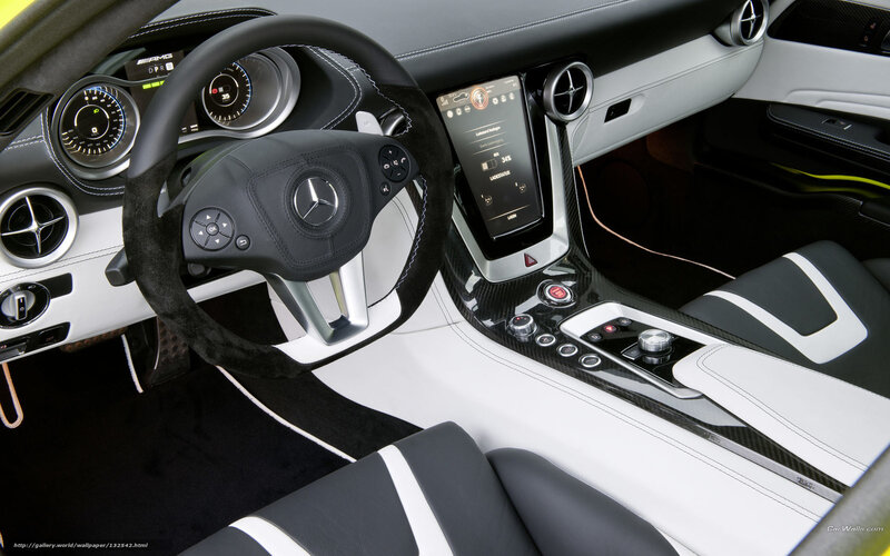 Interior of a Sports Car — Black, Modern, Photograph, Steering Wheel, Dashboard, Center Console, Car Seat