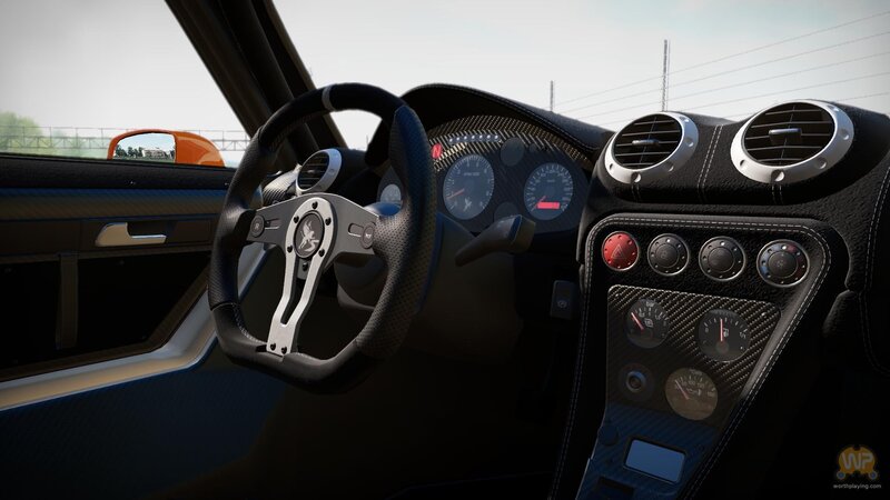 Interior of a Sports Car — Black, Neutral, Afternoon, 3d Render