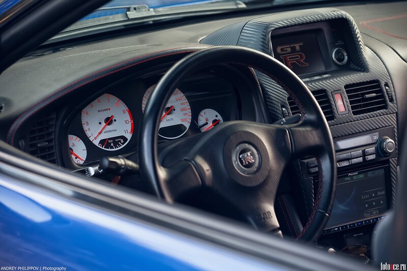 Interior of a Sports Car — Blue, Focused, Photograph
