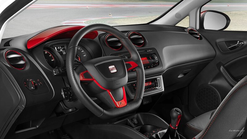 interior of a sporty car
