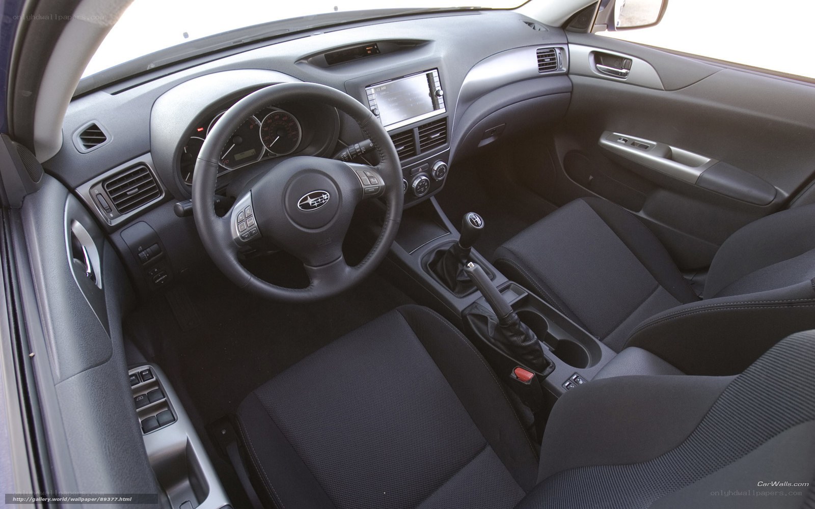 interior of a subaru car